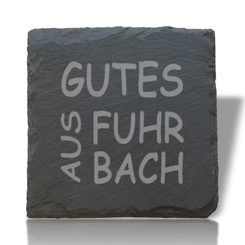 Schiefer-Untersetzer "Gutes aus Fuhrbach" von #HansArbeit