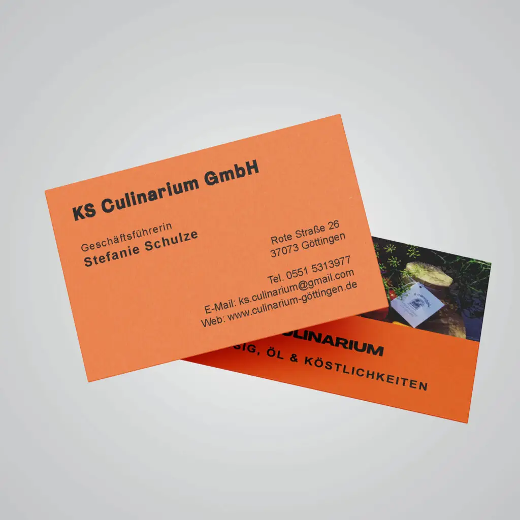 Visitenkarten-Design: Geschmackvolle Markenpräsentation für KS Culinarium Göttingen