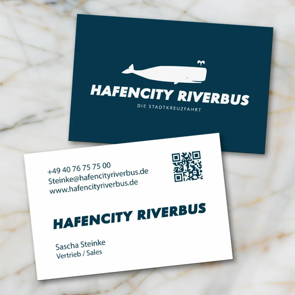 Zweiseitige Visitenkarten – Ihr Anker in der Welt von HafenCity RiverBus