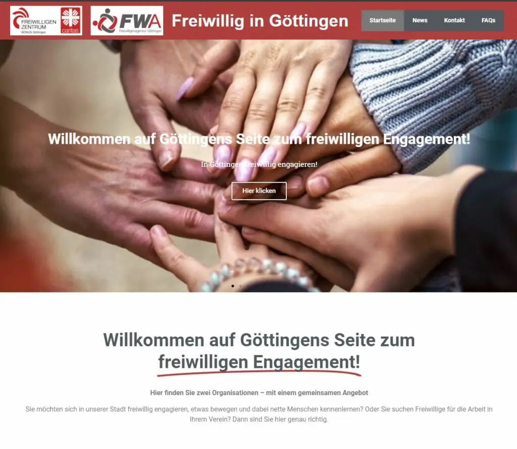 Moderne Vernetzung: HansArbeit gestaltet Webseite für Freiwilligenzentren in Göttingen